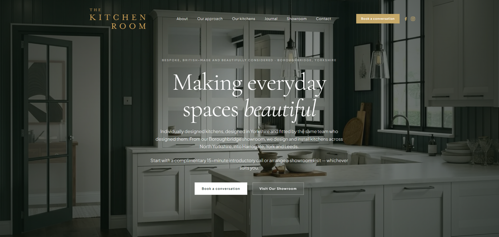 Screenshot of The Kitchen Room website